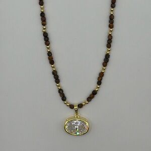 The Espresso Oval Solitaire Necklace